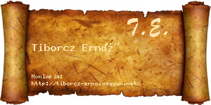 Tiborcz Ernő névjegykártya