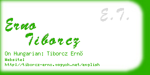 erno tiborcz business card